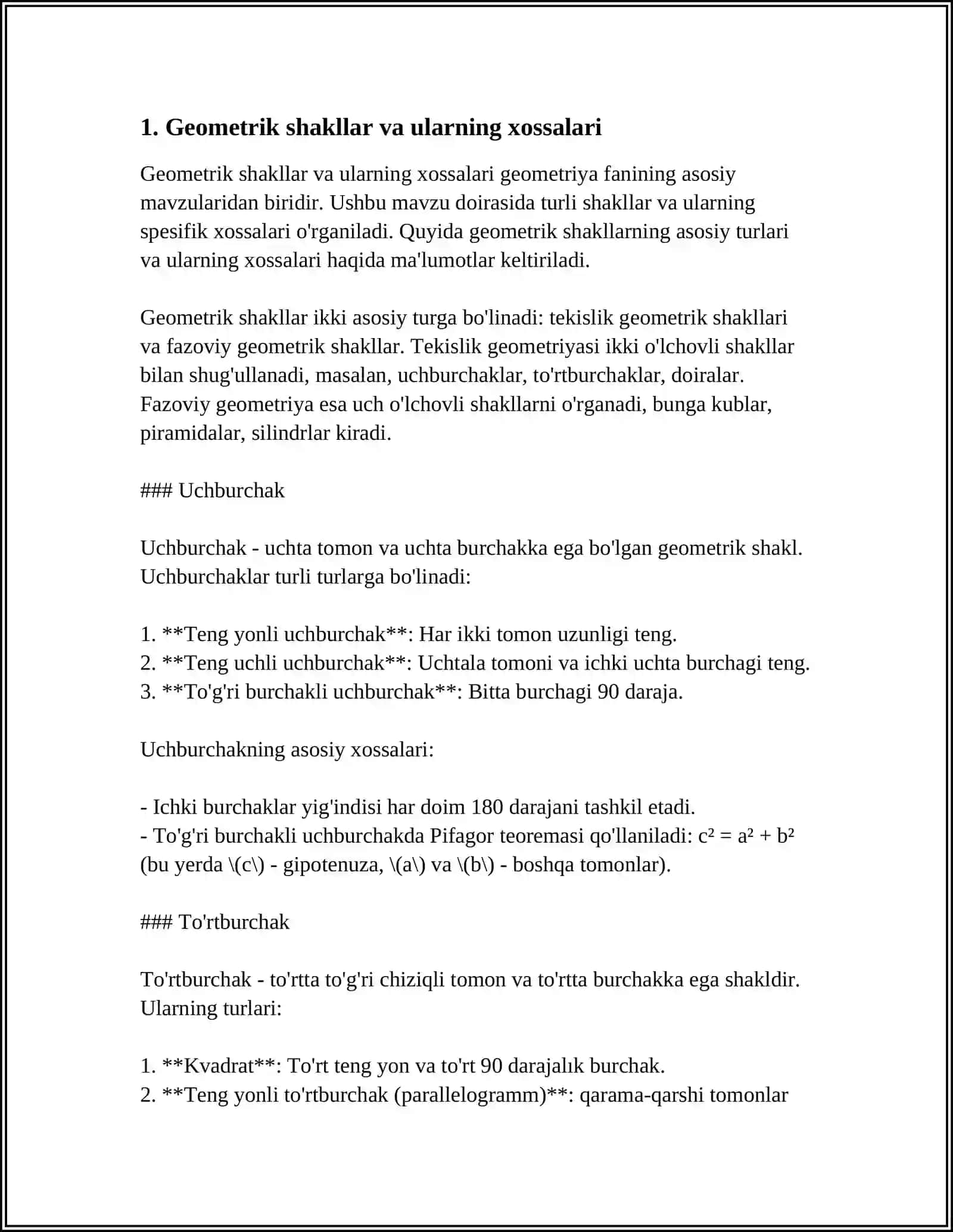 KAMPYUTER GRAFIKASINING MATEMATIK ASOSLARI 3