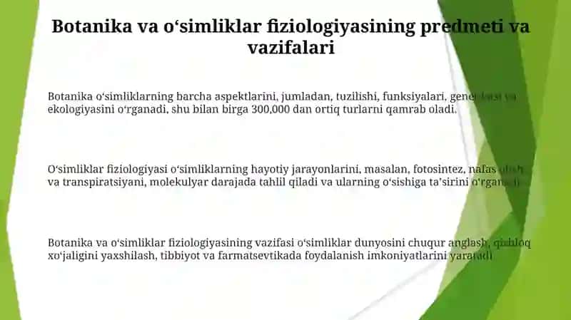 Mavzu: Botanikavao'simliklarfiziologiyasifaniningpredmetivavazifasi 3