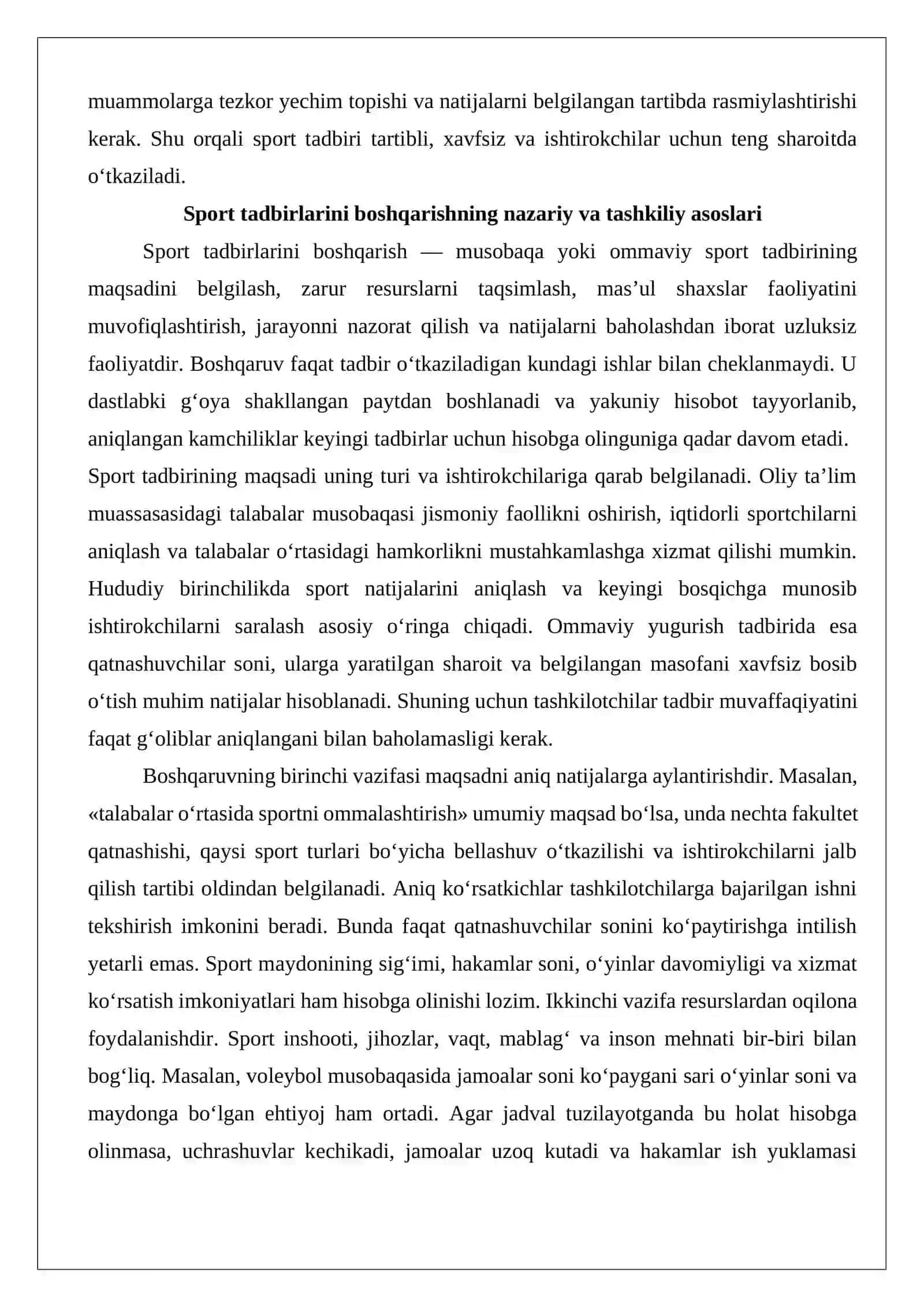 Sport tadbirlarini boshqarish va tashkiliy guruh faoliyati 3