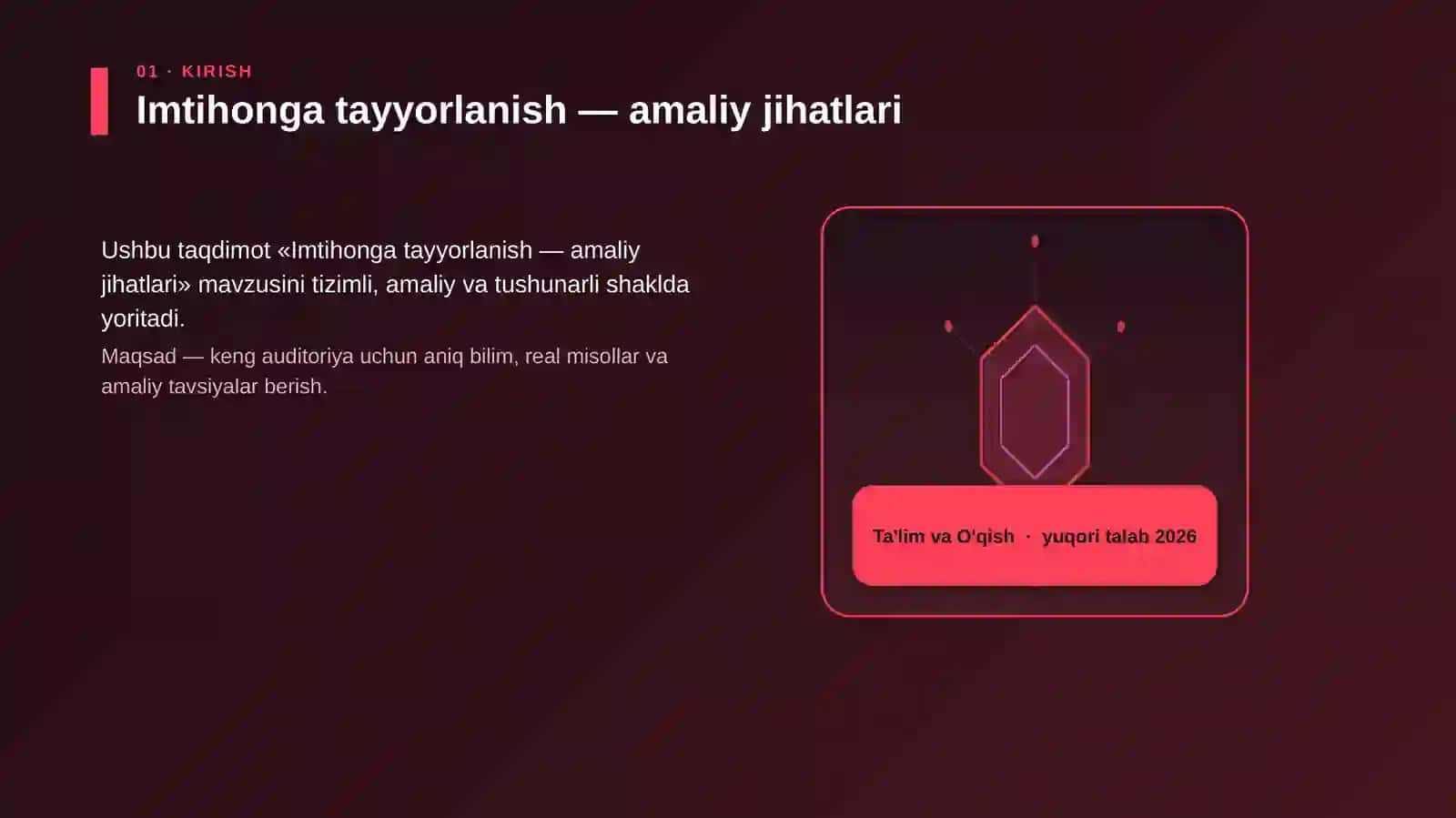 Imtihonga tayyorlanish — amaliy jihatlari 3