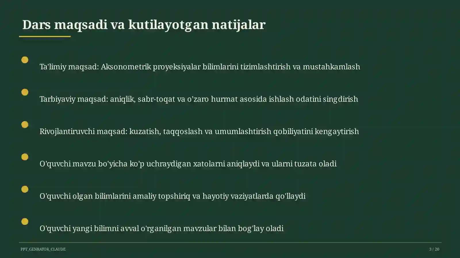 Aksonometrik proyeksiyalar (8-sinf) 1