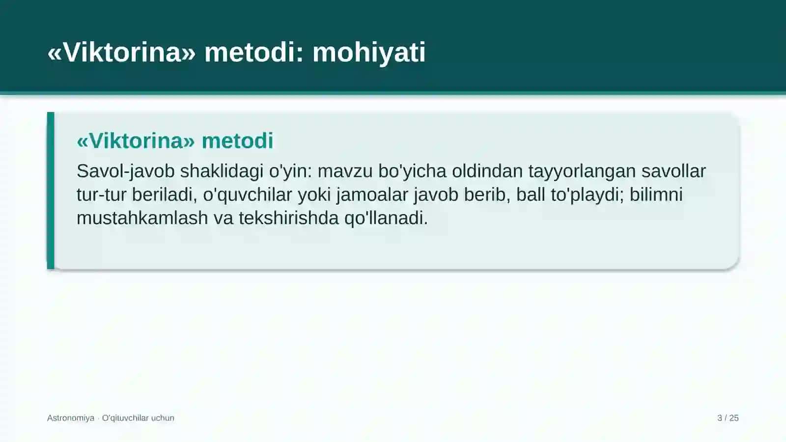 astronomiya darslarida viktorina metodidan foydalanish 9278 3