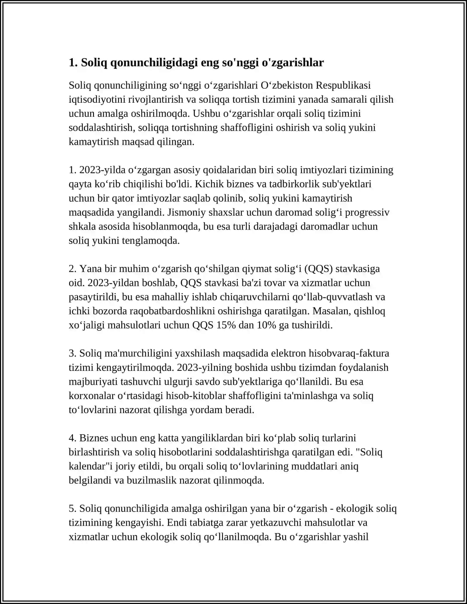 O'ZBEKISTON RESPUBLIKASI SOLIQ SIYOSATINING HOZIRGI DAVRDAGI USTUVOR YO'NALISHLARI 3