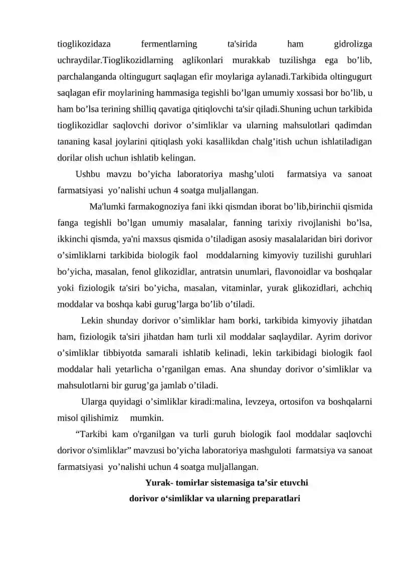 YURAK GLIKOZIDLARINING KIMYOVIY TUZILISHI VA AHAMIYATI 3