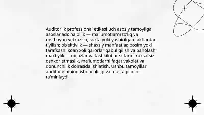 Auditorlik professional etikasi va auditorning huquqiy javobgarligi 3