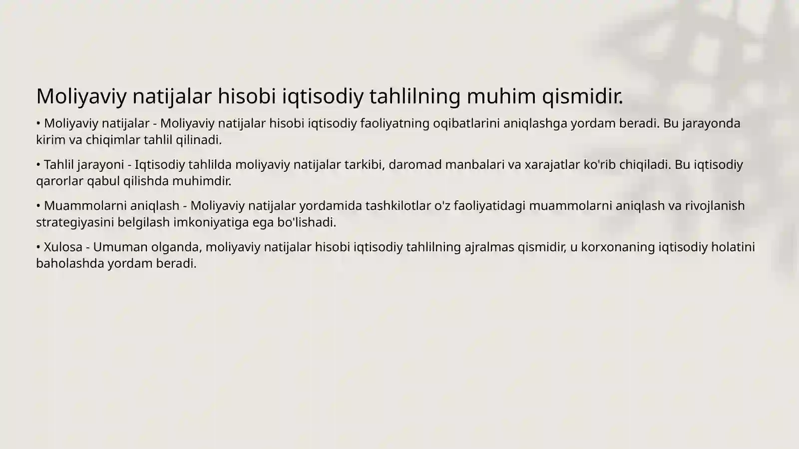 Moliyaviy natijalar hisobi 3