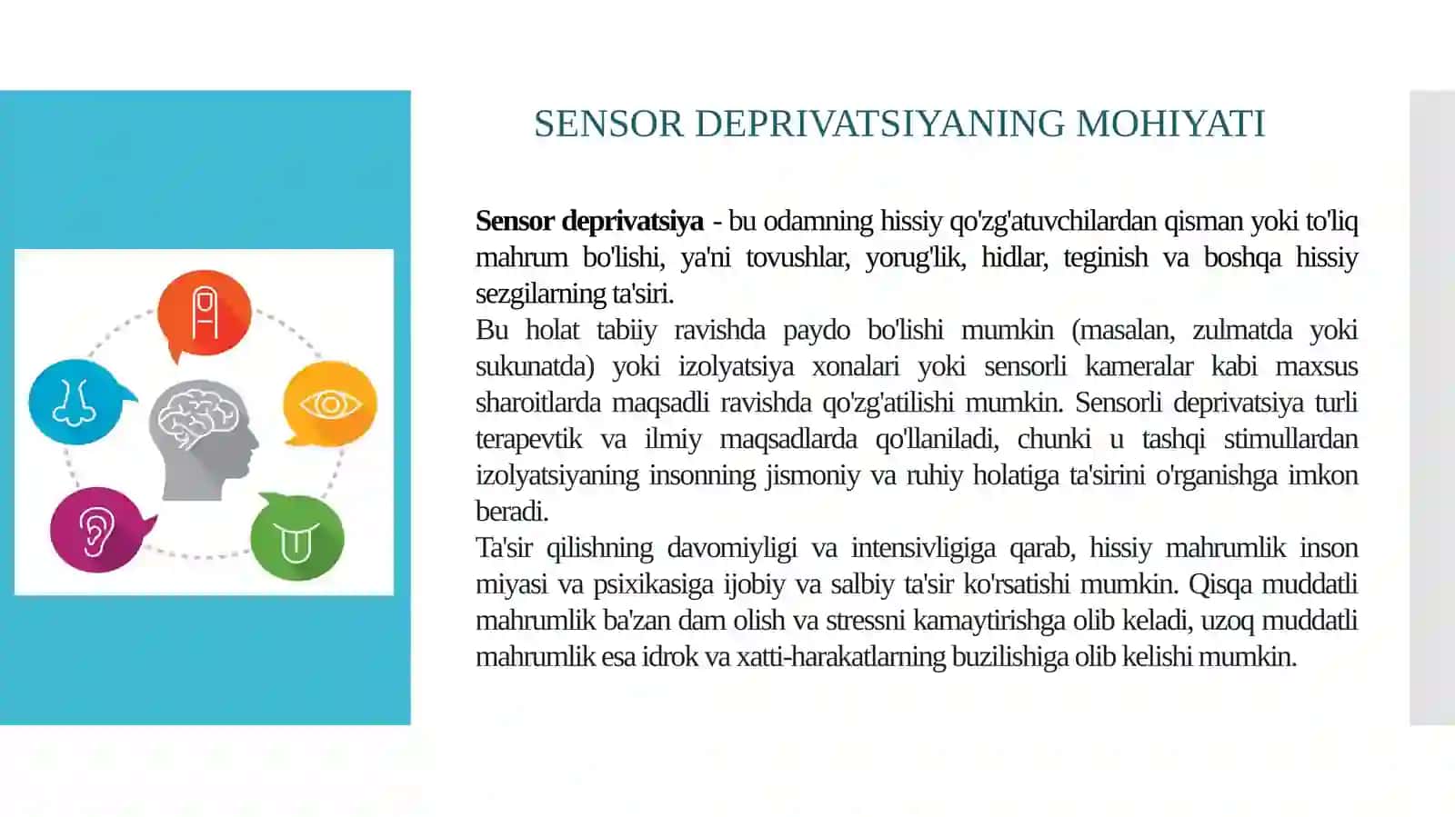 SENSOR DEPRIVATSIYA 3