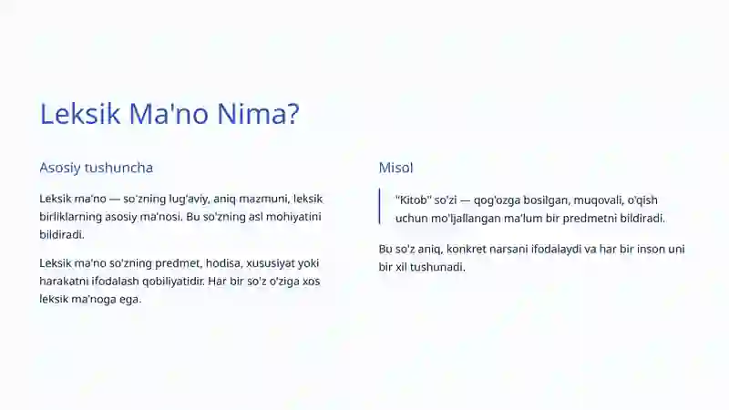 Grammatik va Leksik Ma'no 3