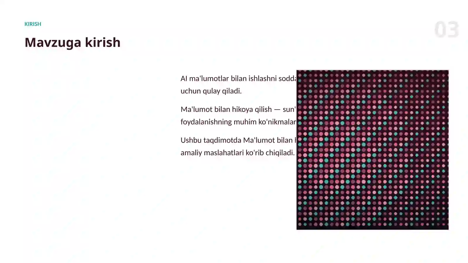 Ma'lumotlar bilan ishlash 3