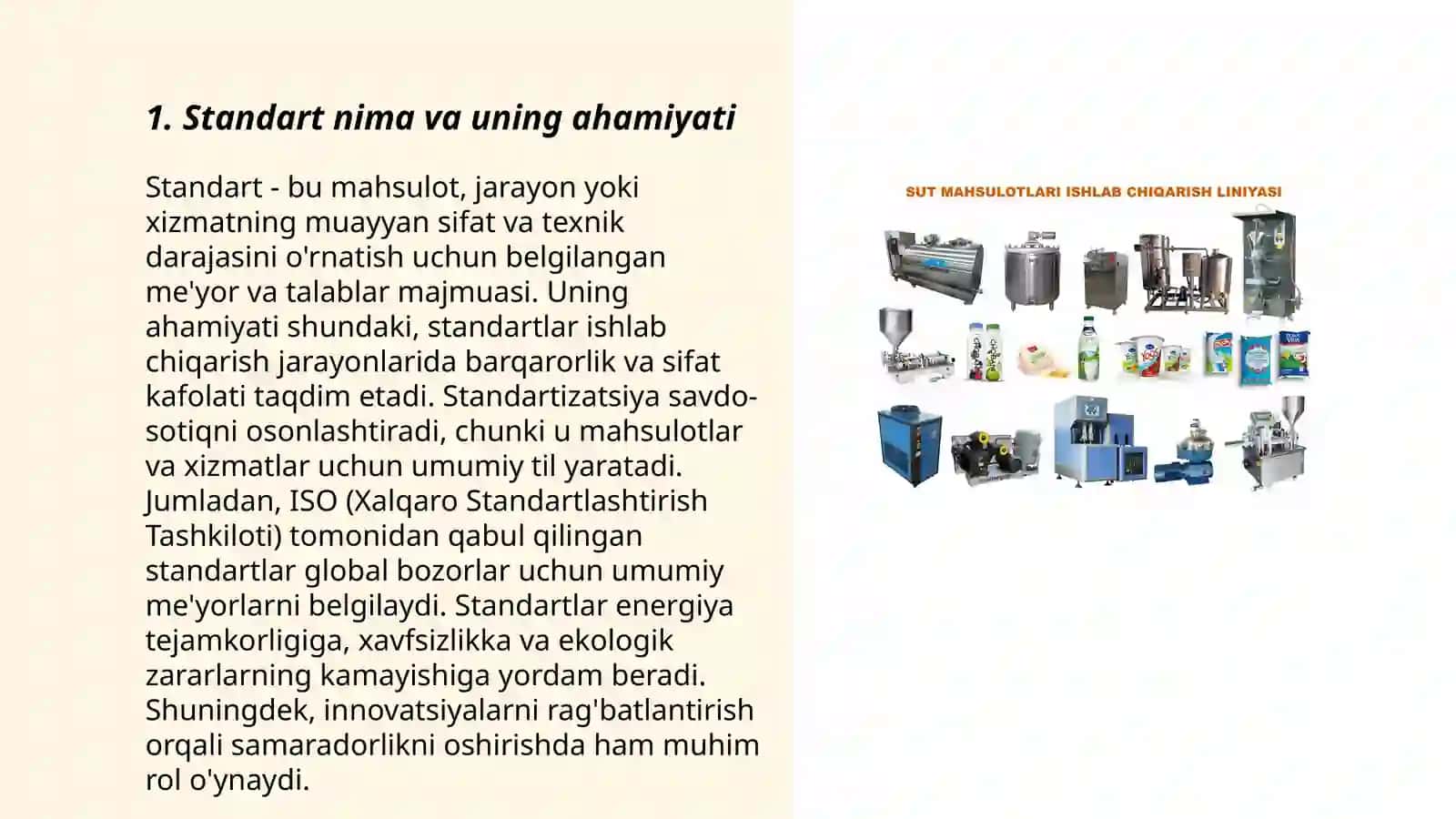 Standart, ularning turlari, ishlab chiqish tartiblari, tasdiqlanishi va ro'yxatdan o'tkazish tartib qoidalarini o'rganish 3