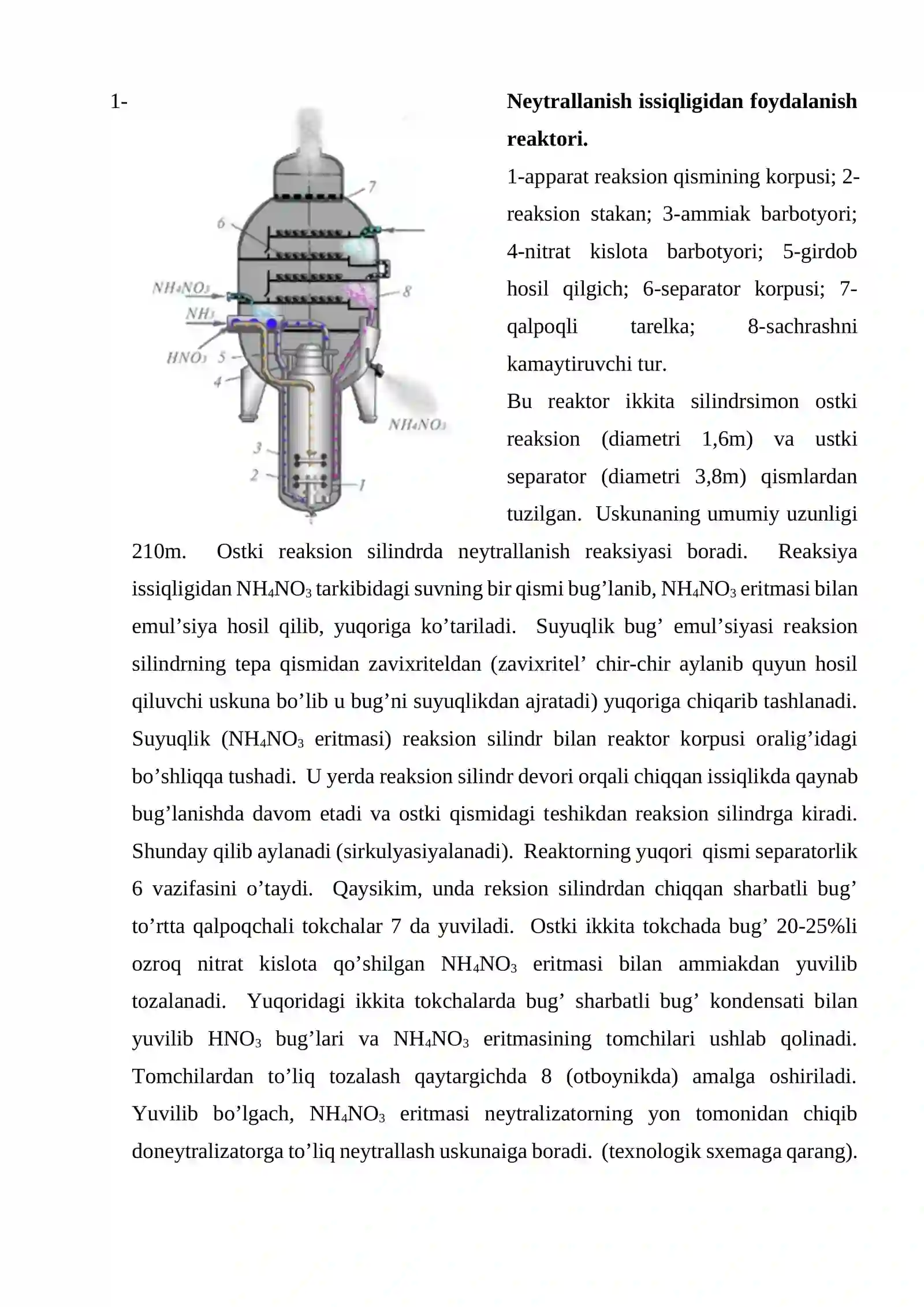 Ammoniy selitrasi, xususiyati va ishlab chiqarish texnologiyasi 3