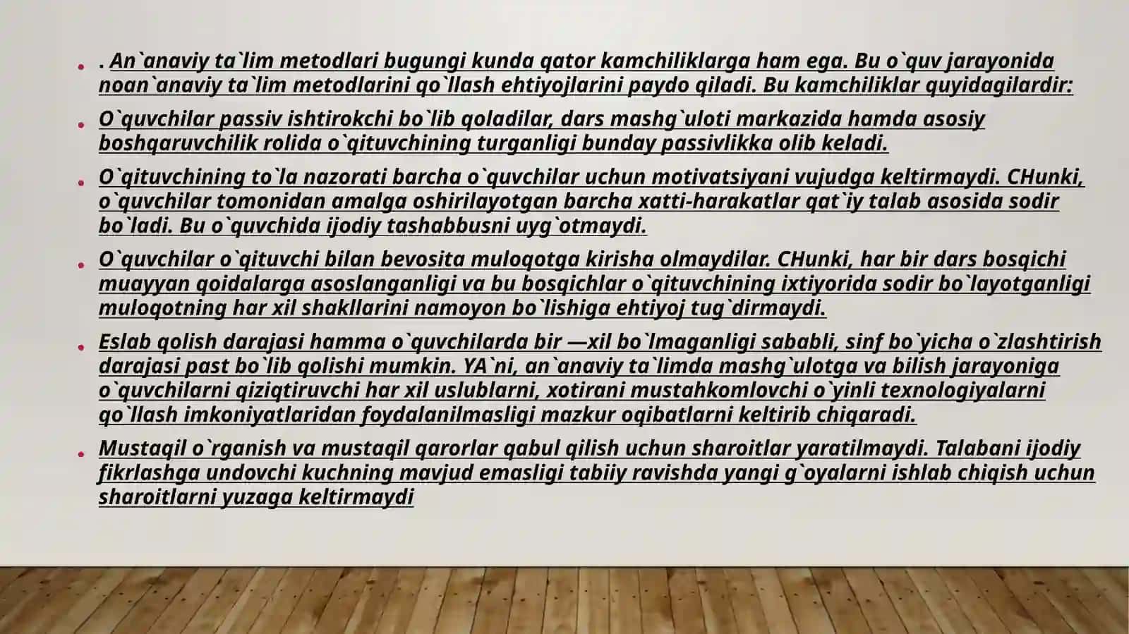 O’qitishning  noan’anaviy shakllari va  xususiyatlari 3