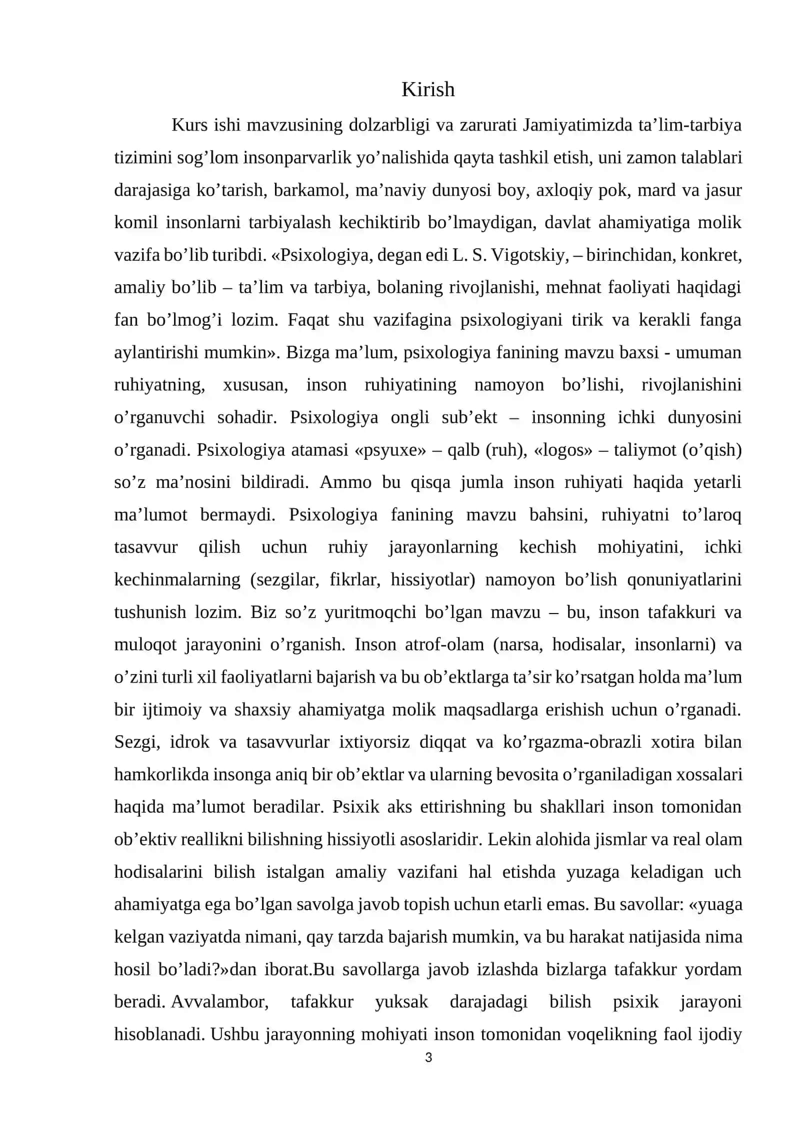 Kurs ishi mavzusining dolzarbligi va zarurati 3