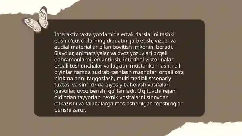 Interaktiv taxta yordamida ertak darslarini tashkil etish 3