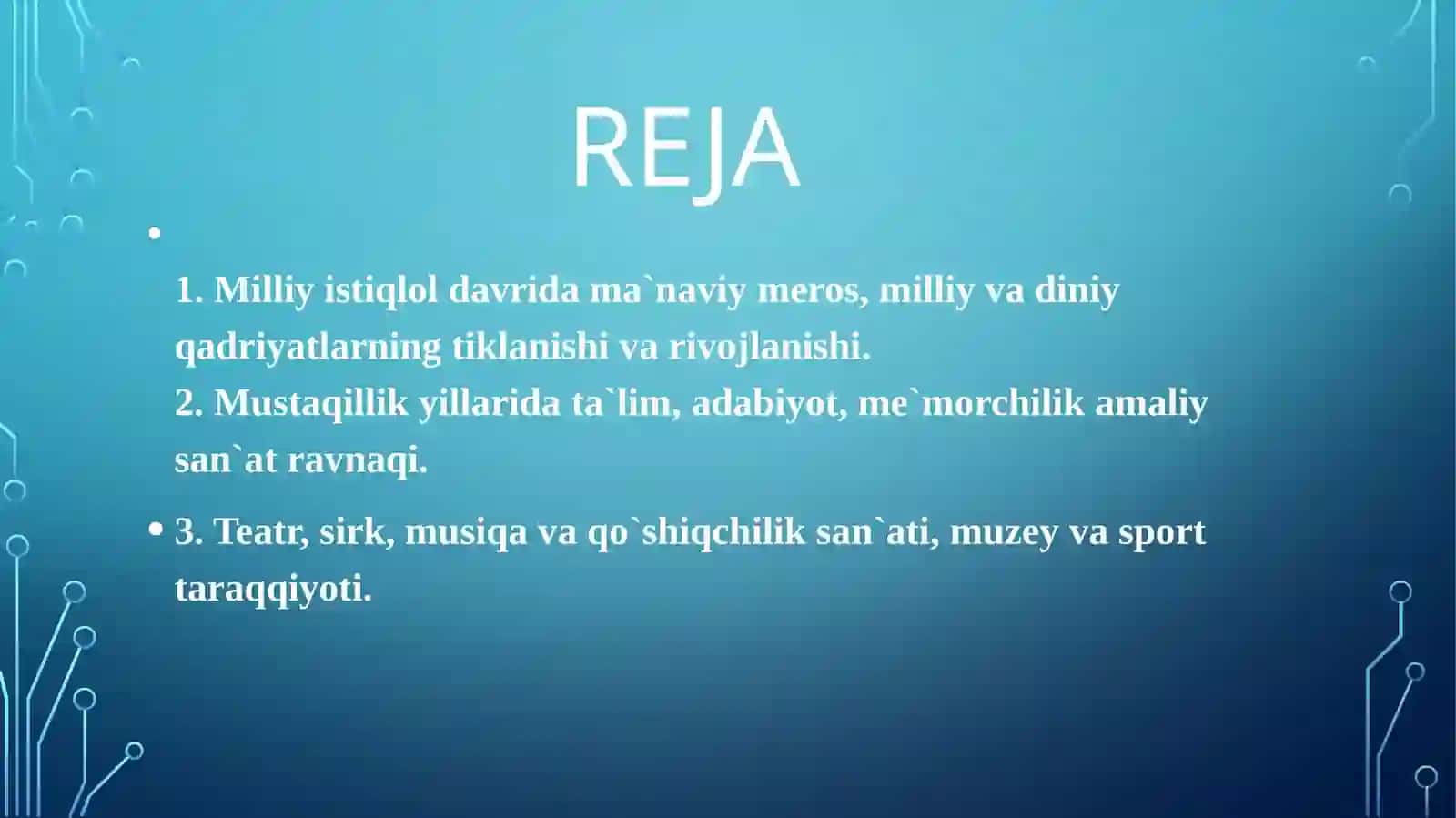O‘zbekistonda milliy qadriyatlar va tarixni tiklash borasida amalga oshirilgan islohotlar mazmuni 3