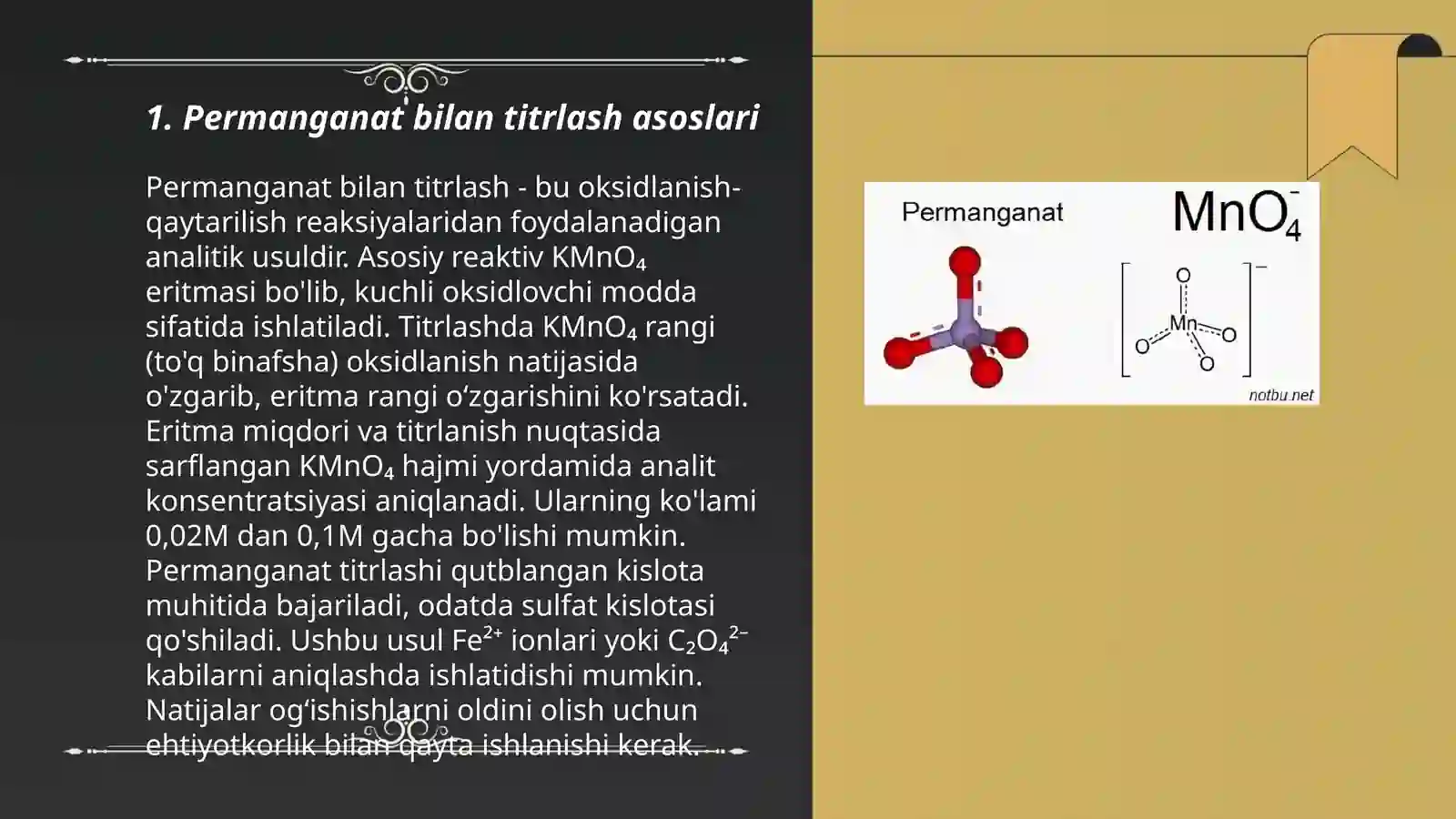 Permanganat bilan titrlash 3