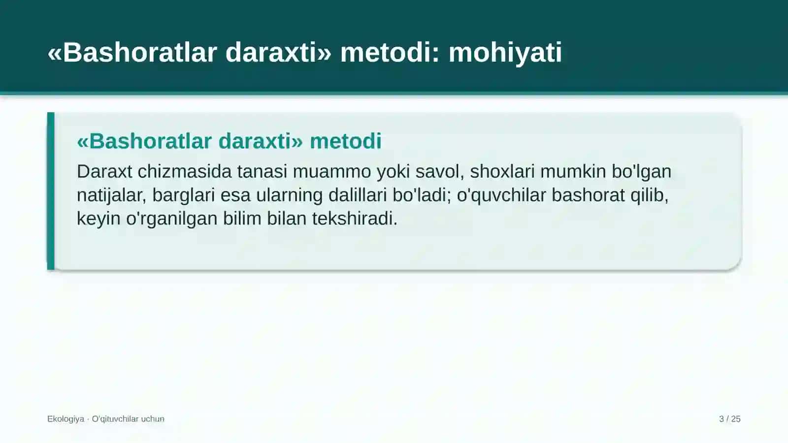 ekologiya darslarida bashoratlar daraxti metodidan foydalanish 6194 3