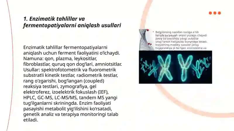 Odam genetikasi oʻrganish usullari: biokimyoviy, sitogenetik usullar 3