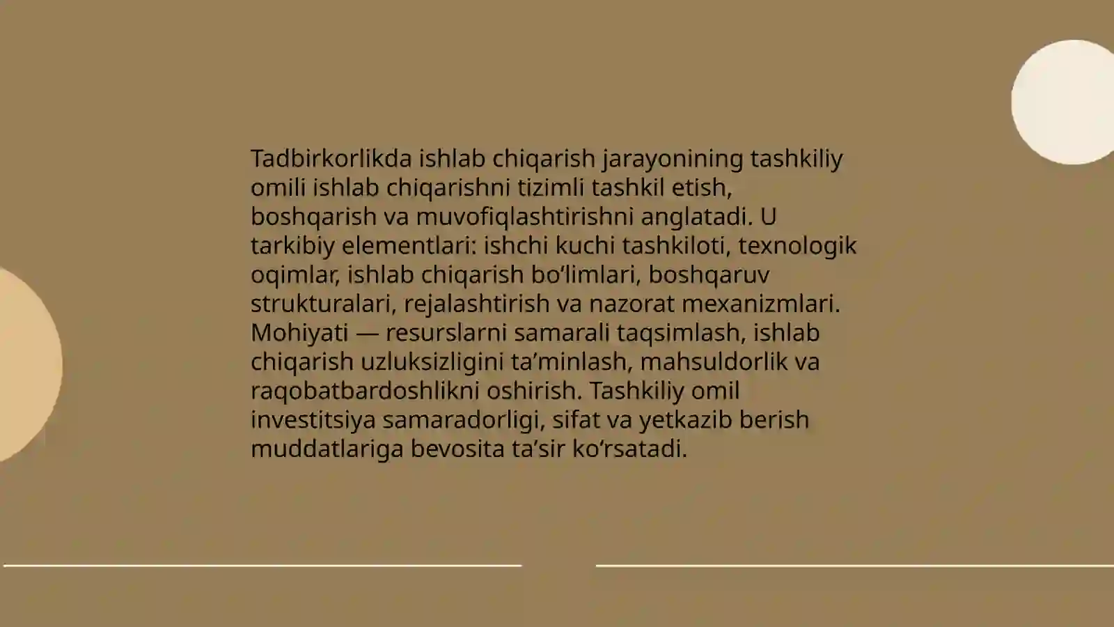 Tadbirkorlikda ishlab chiqarish jarayonining tashkiliy omili 3