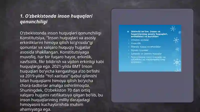 Oʻzbekistonda inson huquqlari va kafolatining yaratilishi 3