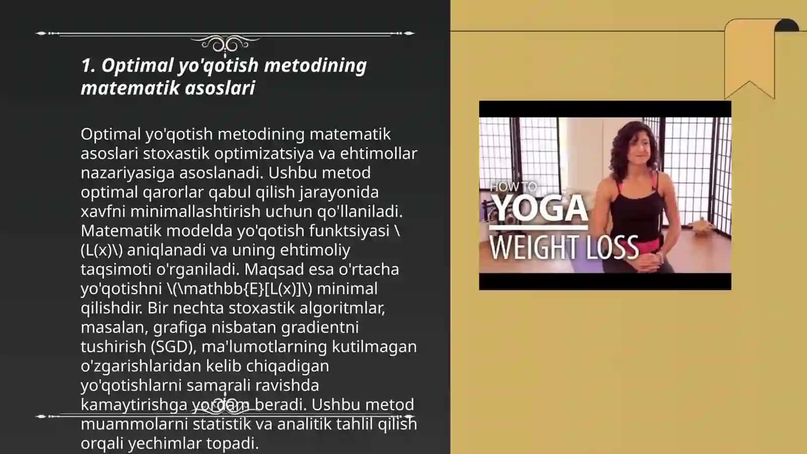 Optimal yo'qotish metodi 3