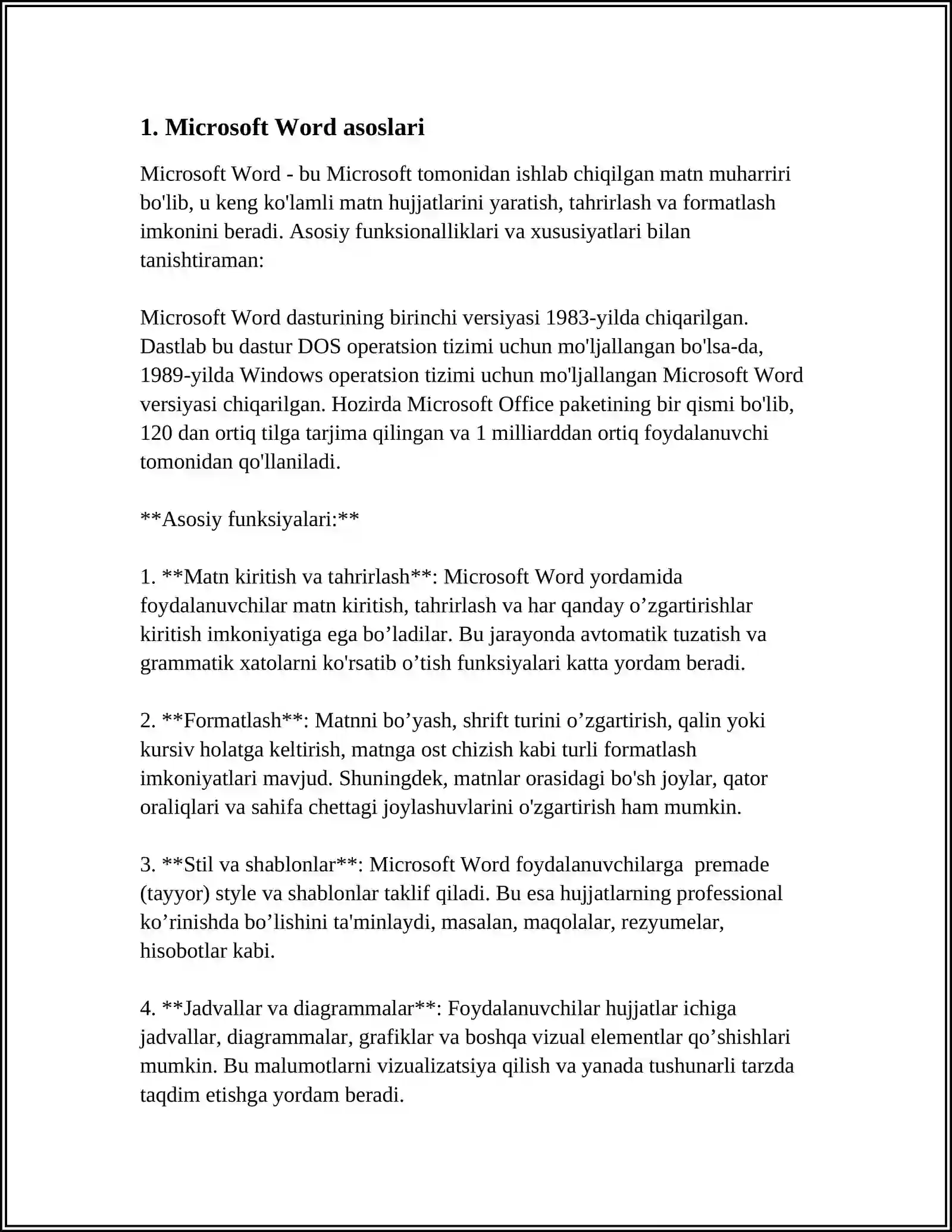 MICROSOFT OFFICE DASTURLARI 3