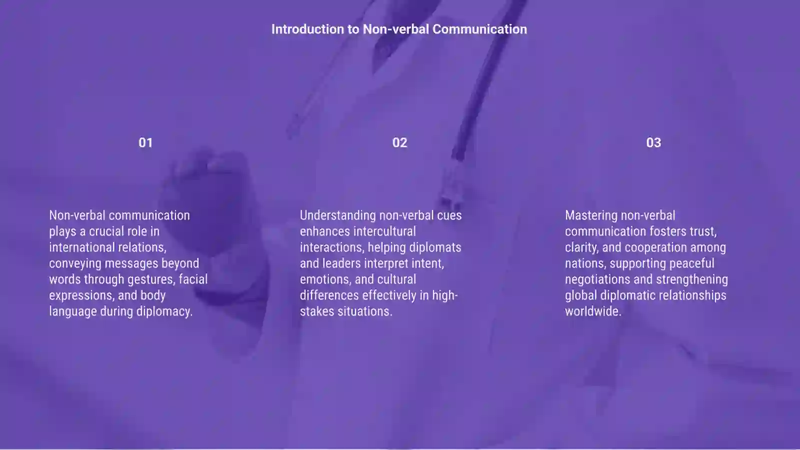 Non-verbal communication in international relations 3