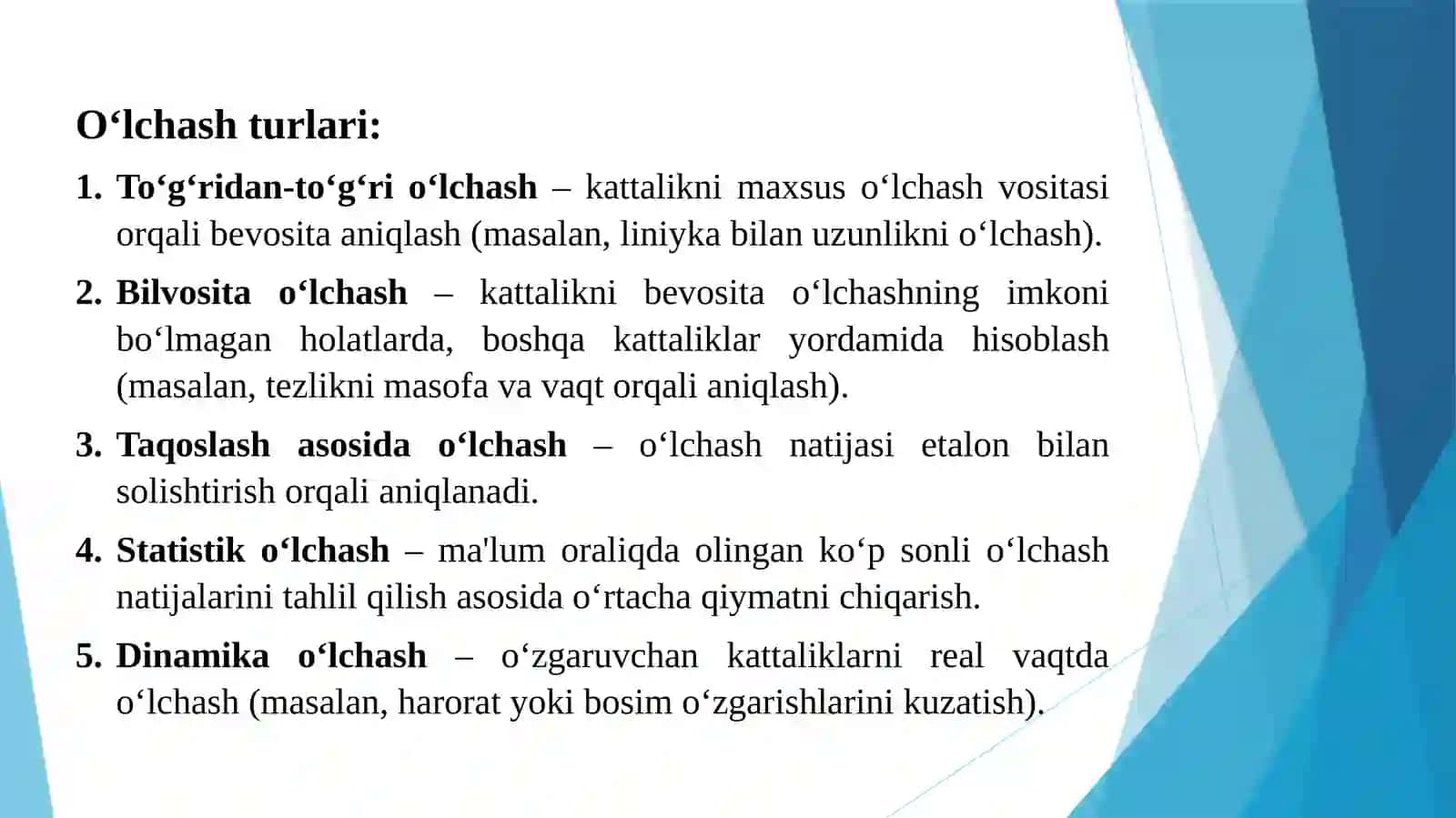 O‘lchashlaruningturlariO‘lchashvositalari 3