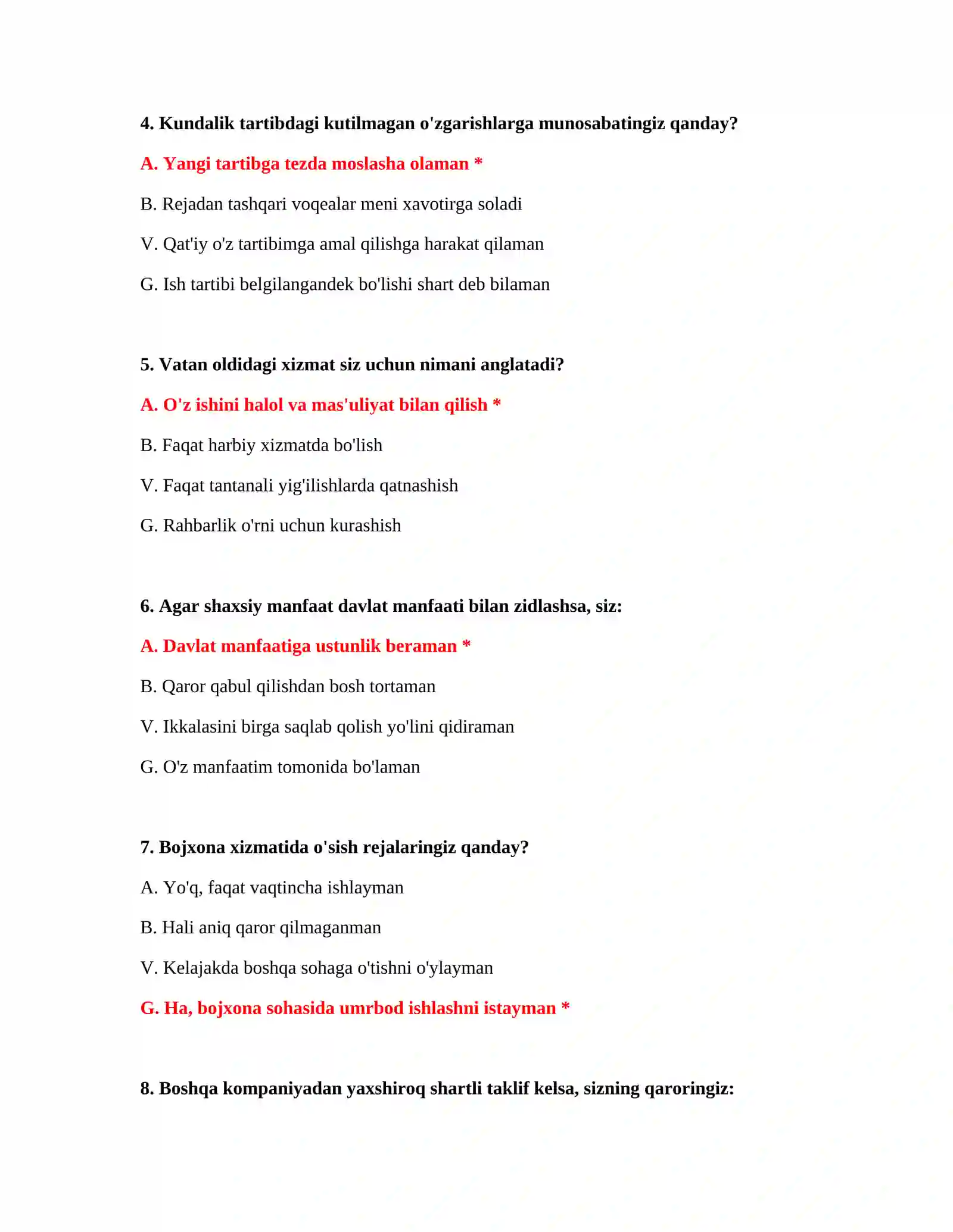 Bojxona ishi 100 ta test 3