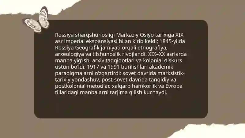 Rossiya sharqshunosligining Markaziy Osiyo tarixiga oid umumiy rivojlanishi va asosiy tendensiyalari 3