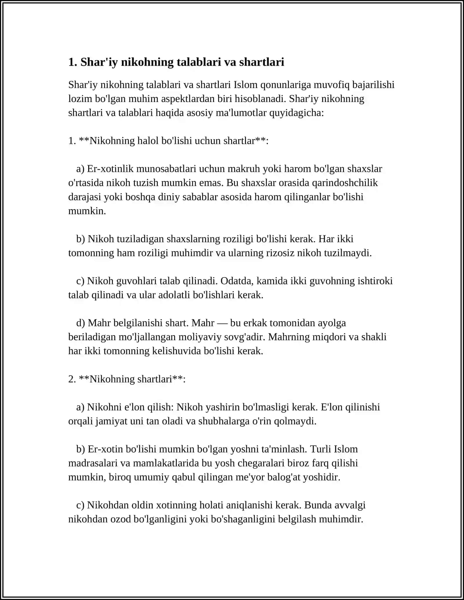 SHARIY NIKOH QILIB YASHASH KIMNING AYBDORLAR QILADI VA NIMA BN JAZOLADI 3