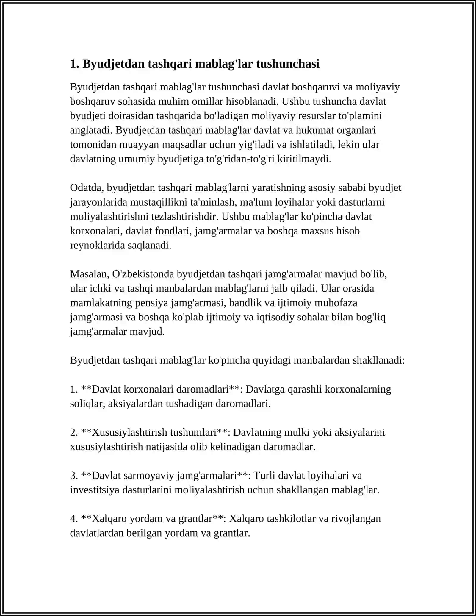 BYUDJETDAN TASHQARI MABLAĞLAR BÓYICHA DAROMADLAR VA XARAJATLAR SMETASINI TUZISH VA ULAR IJROSI XISOBI 3