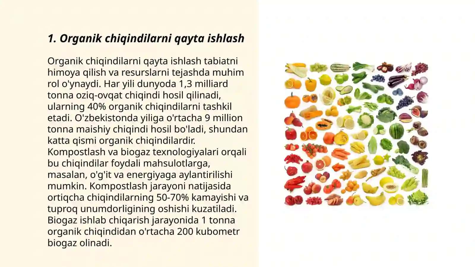 Meva sabzavot chiqindilarini mikrobiologik qayta ishlash 3