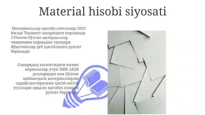 Materiallar hisobi 3