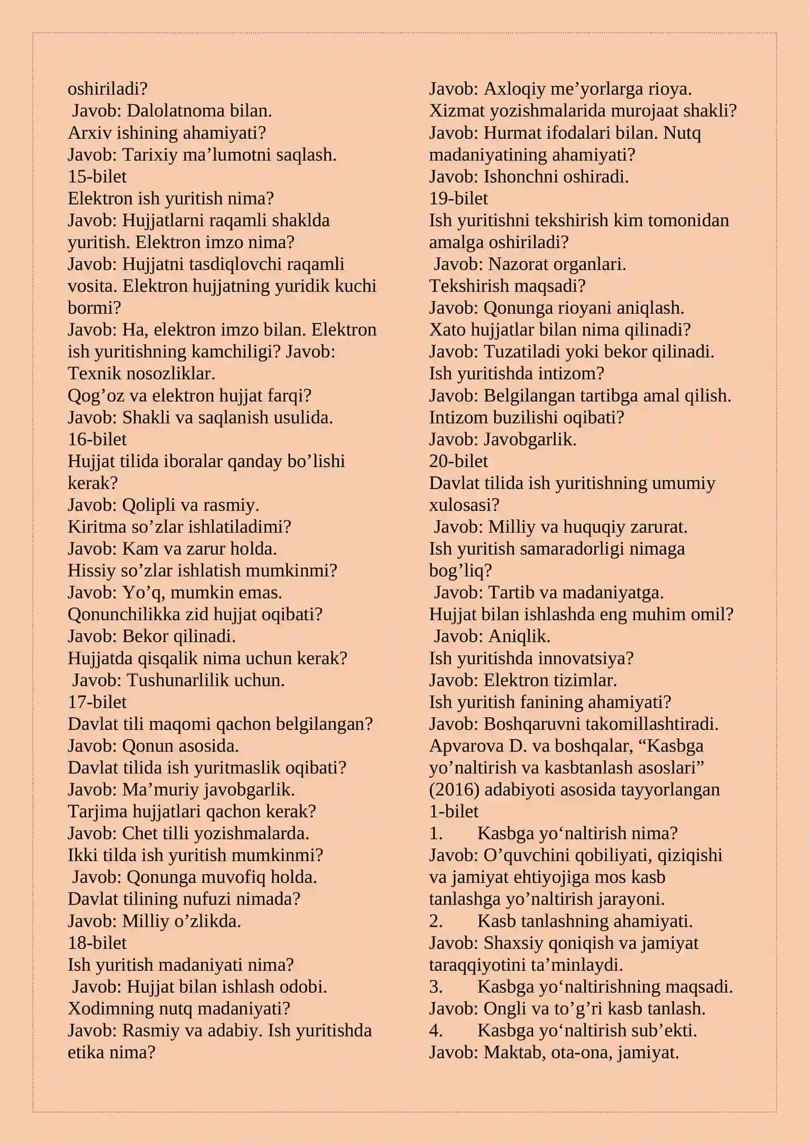 Maktab maslahatchi uchun suhbat savollari ( namuna) 200 ta bilet jami 1000 savol javoblari bilan 3