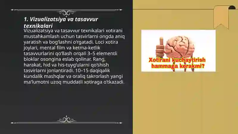 Xotirani oʻrganish metodlari 3