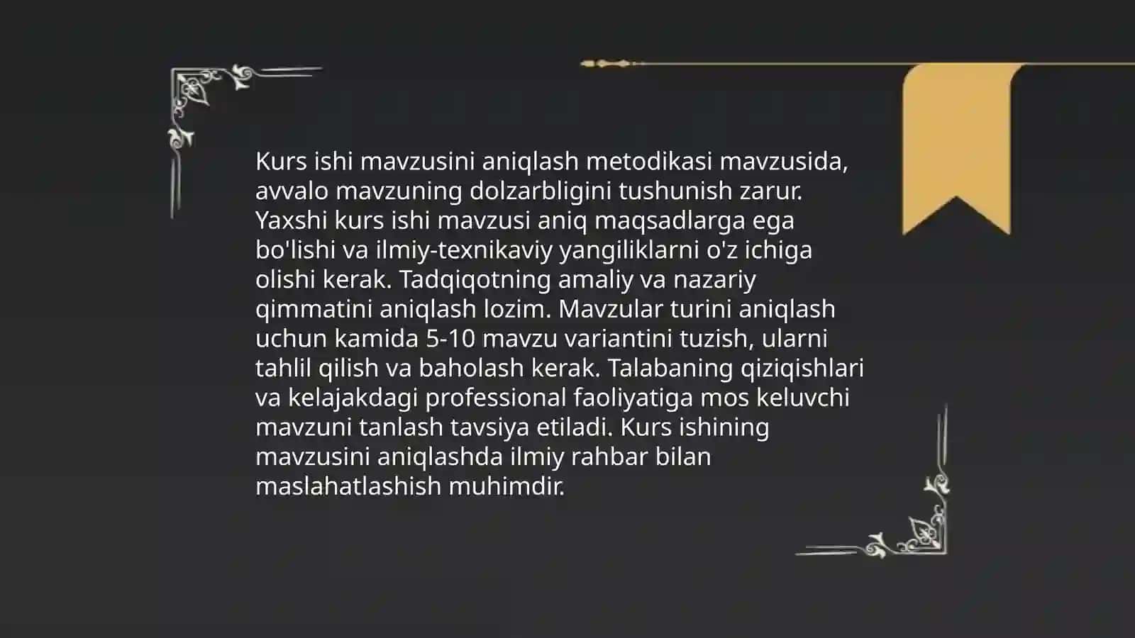 Mutaxassislik fanlaridan kurs ishini tayyorlash metodikasi 3