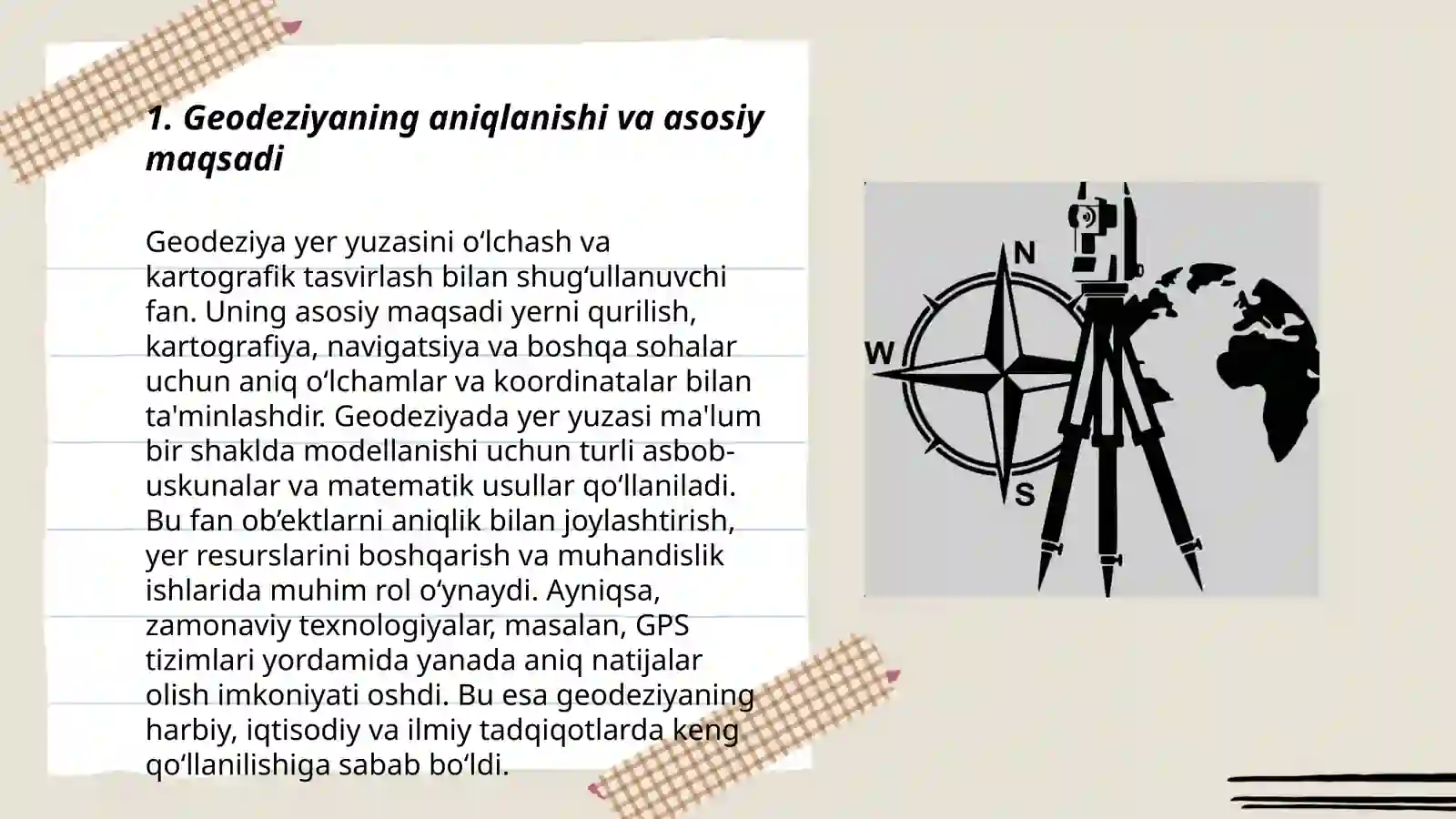 Geodeziya fani va vazifasi 3