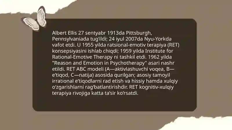 Albert Elisning ratsional -emotiv terapiyasi 3