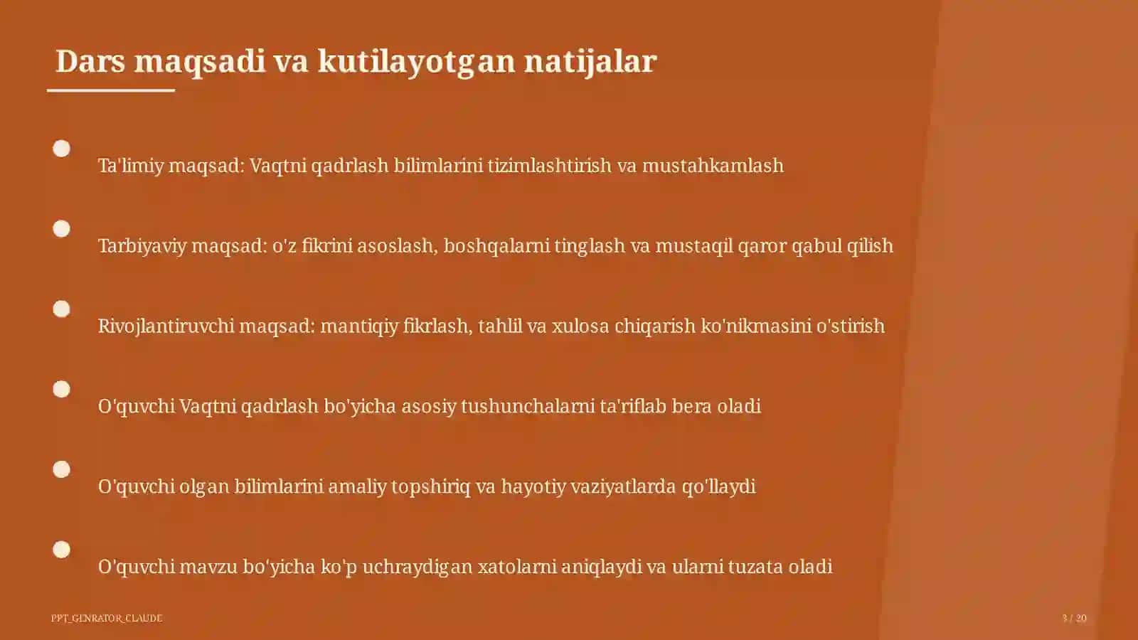 Vaqtni qadrlash (4-sinf) 3