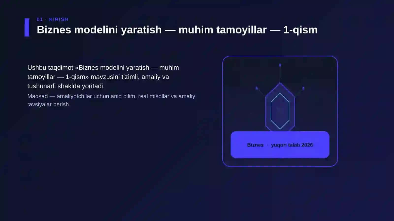 Biznes modelini yaratish — muhim tamoyillar — 1-qism 3