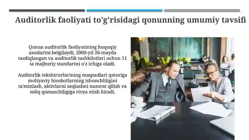Auditorlik faoliyati to’g’risidagi qonun va boshqa normativ - huquqiy hujjatlar sharhi 3