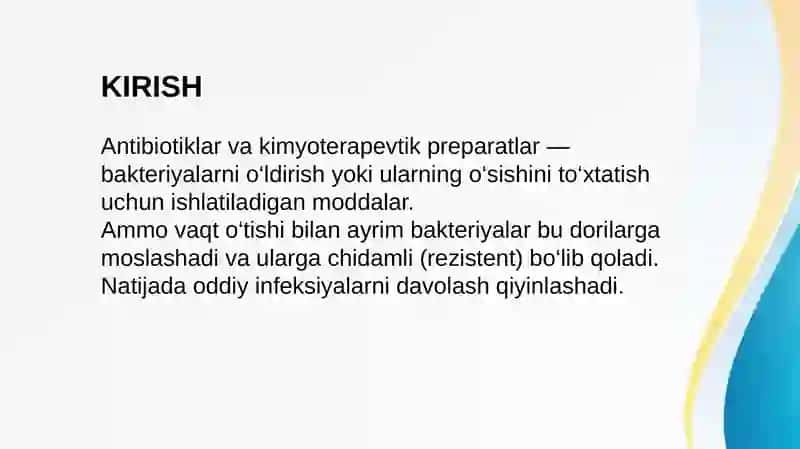 Kimyoterapevtik preparatlar va antibiotiklarga bakteriyalarning chidamli shtammlarining shakllanish mexanizmlari 3