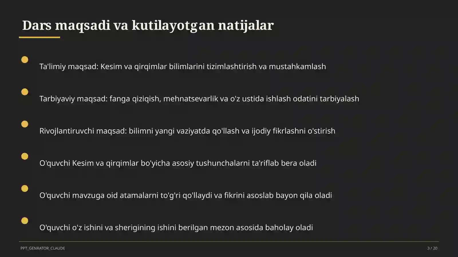 Kesim va qirqimlar (9-sinf) 1