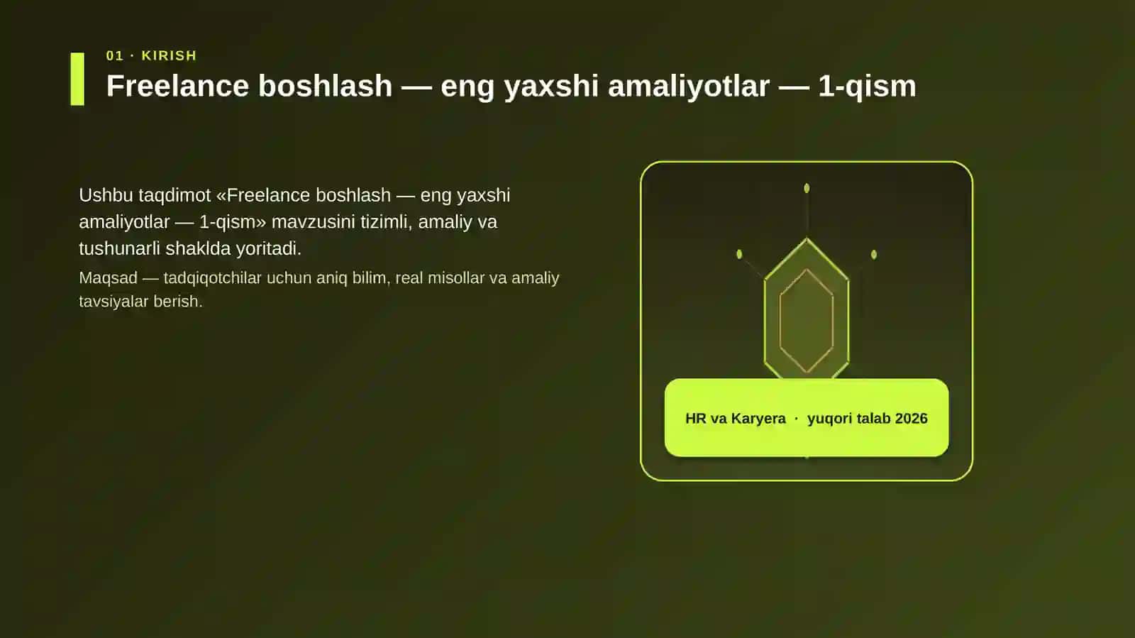 Freelance boshlash — eng yaxshi amaliyotlar — 1-qism 3