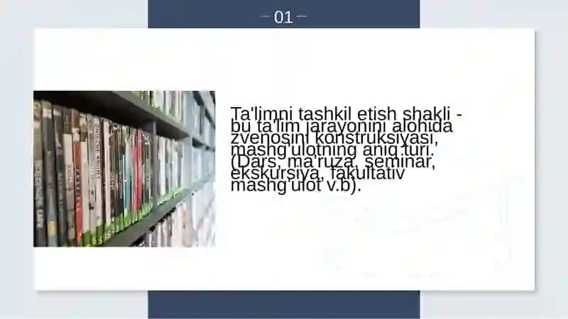 Ta'limni tashkil etish shakllari 3