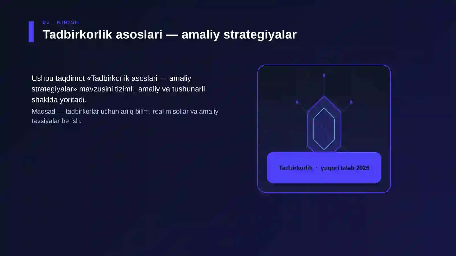 Tadbirkorlik asoslari — amaliy strategiyalar 3