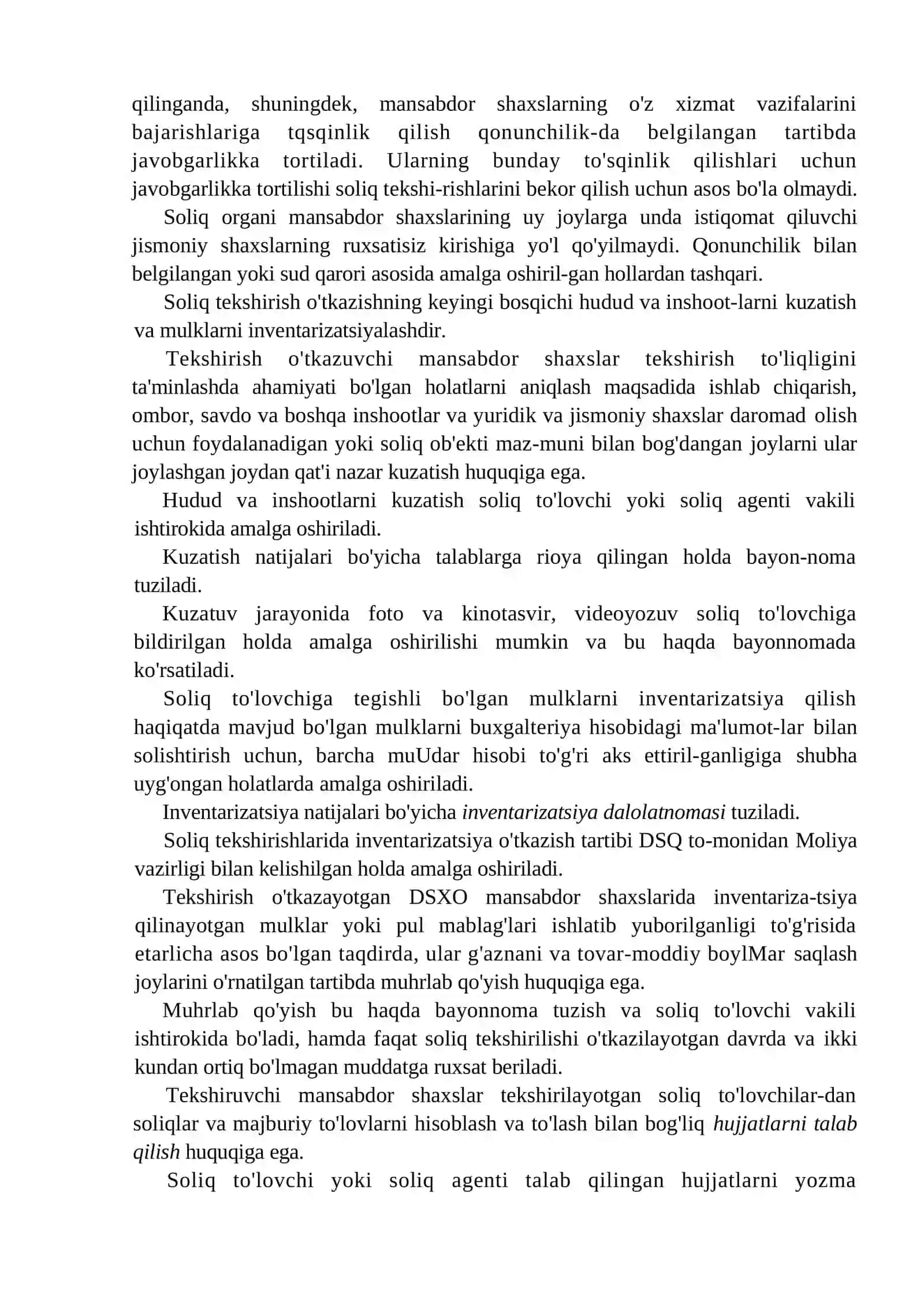 Soliq tckshirishlarini o'tkazish tartibi 3