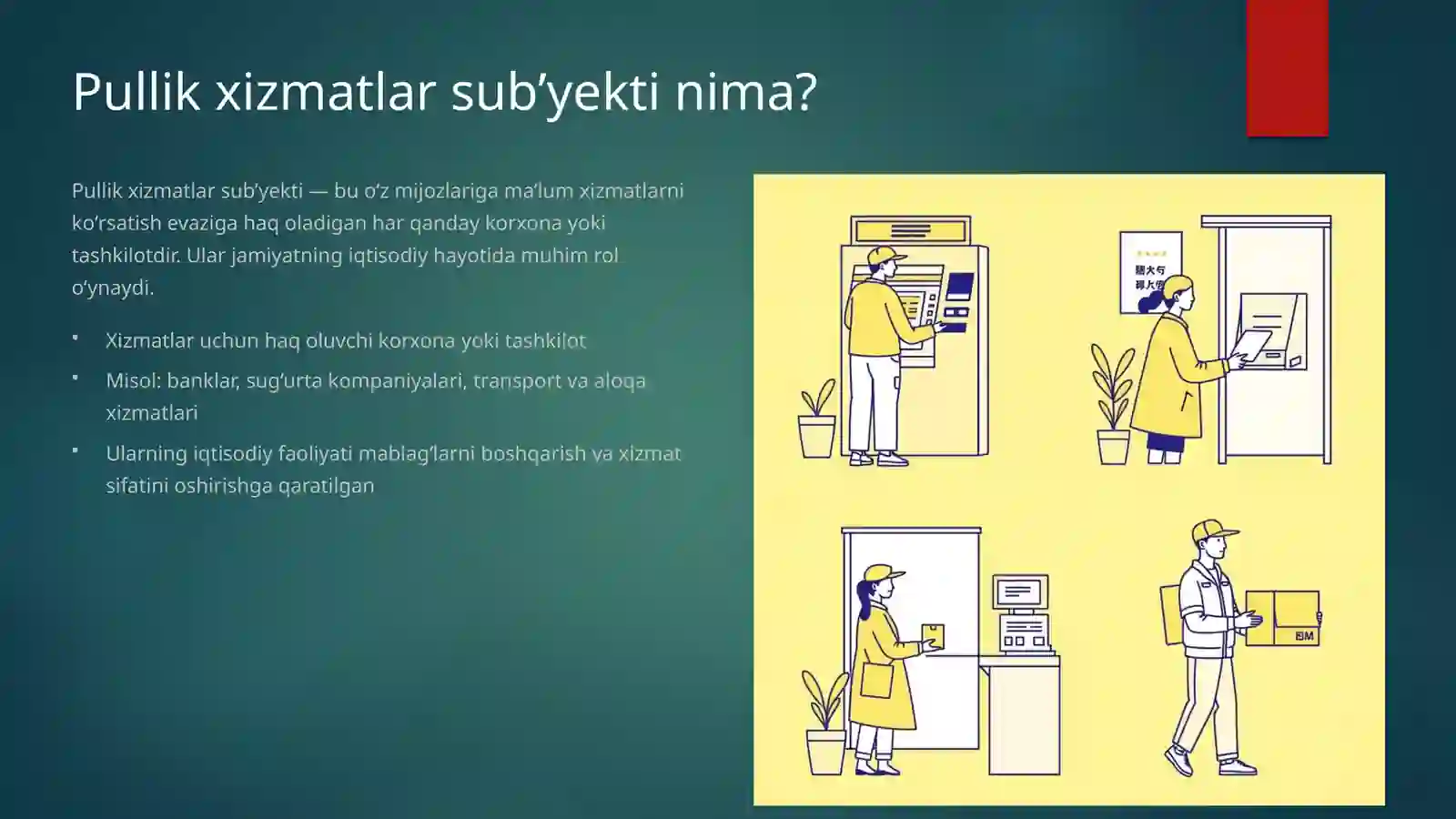 Turli pullik xizmatlar ko‘rsatuvchi sub’yektlar buxgalteriya hisobi 3