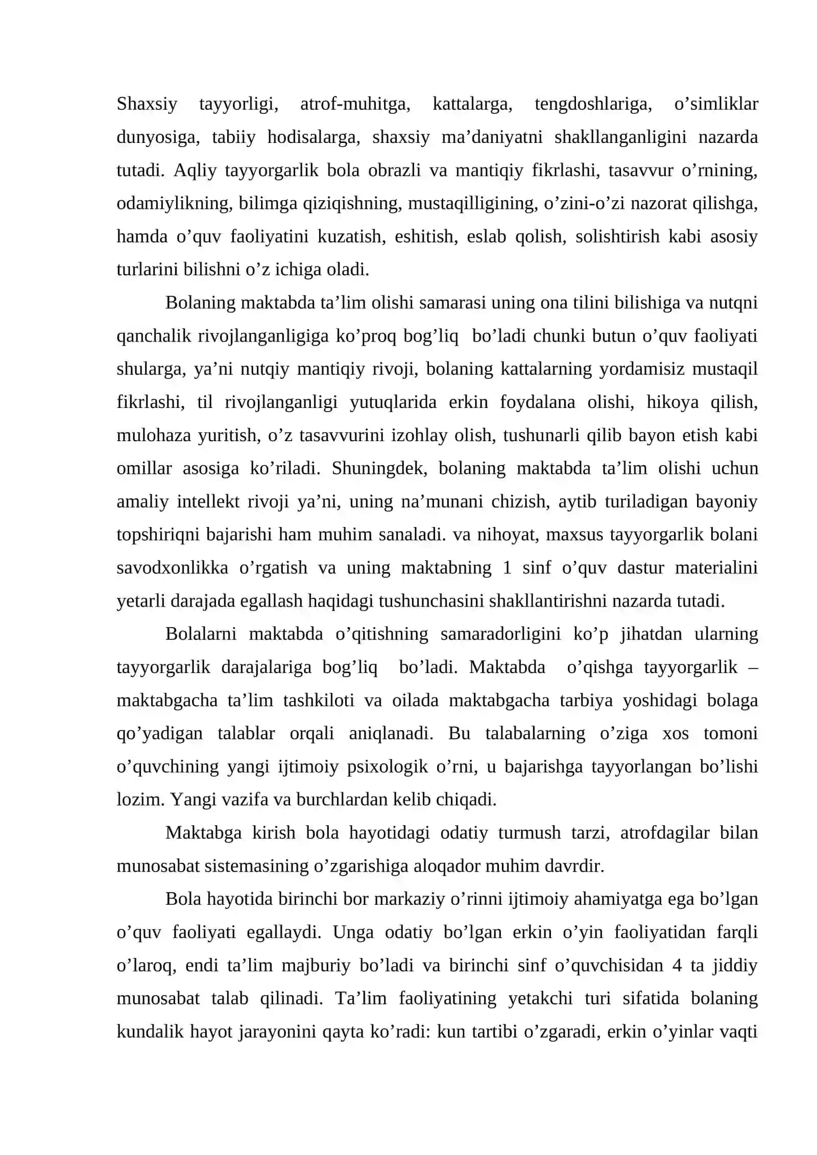 TAYYORLOV GURUHI BOLALARINI MAKTABGA O‘QISHGA TAYYORLASH 3